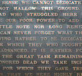 Gettysburg Address plaque on the wall