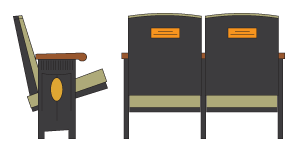 Image is a representation of the chairs in Lincoln Hall Theater to indicate where engraved plates go.