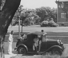 Cars could be used by students in certain cases approved by administrators, even during the Great Depression. (Courtesy of University of Illinois Archives) 1930s car